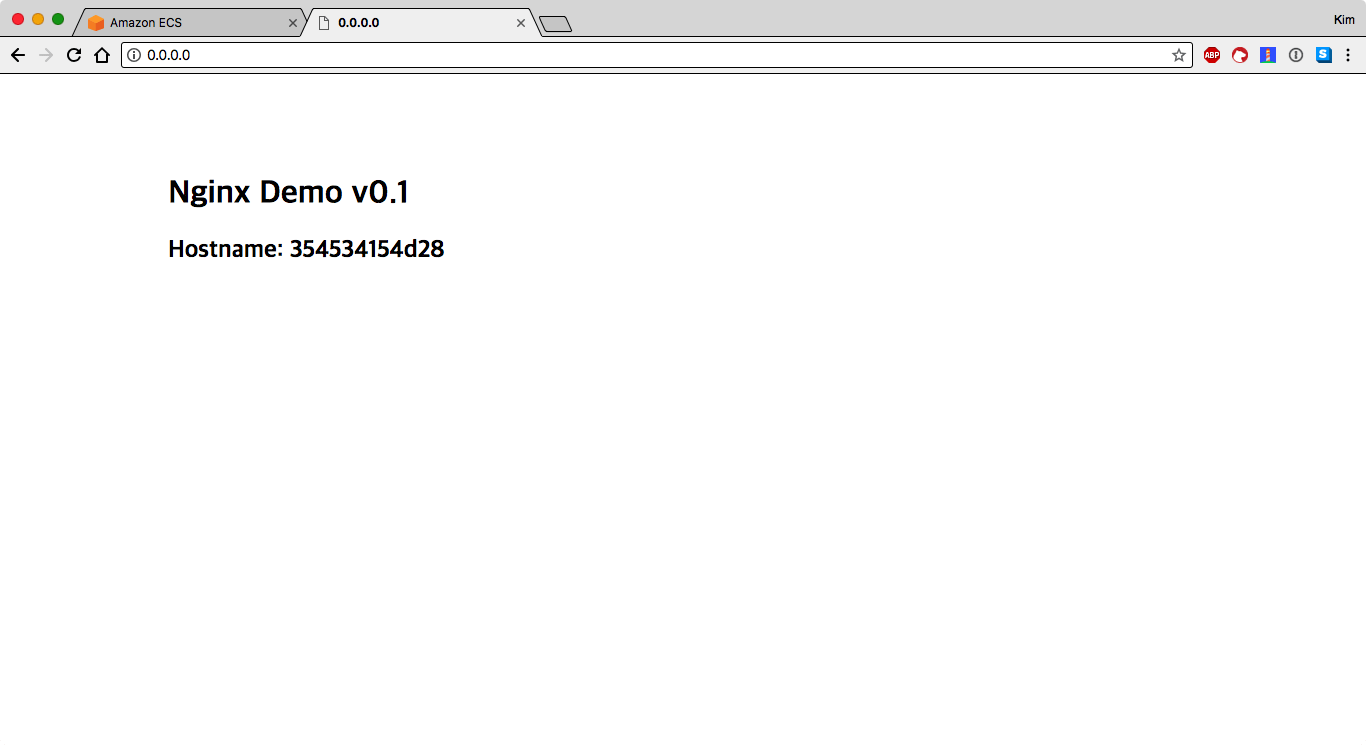 Nginx 서버에 접속하면 Hostname이 출력됩니다