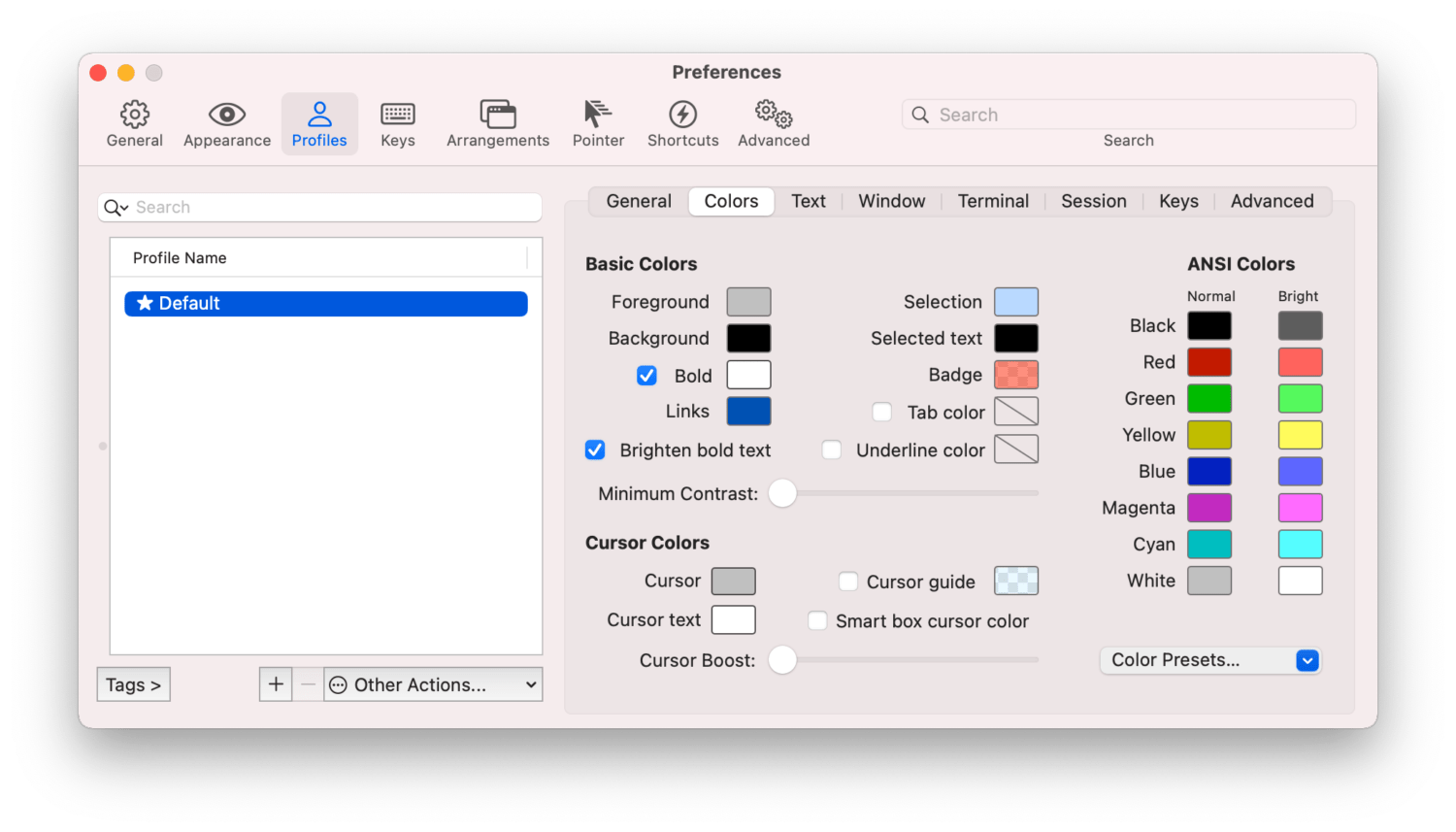 iTerm 컬러 스킴을 변경합니다